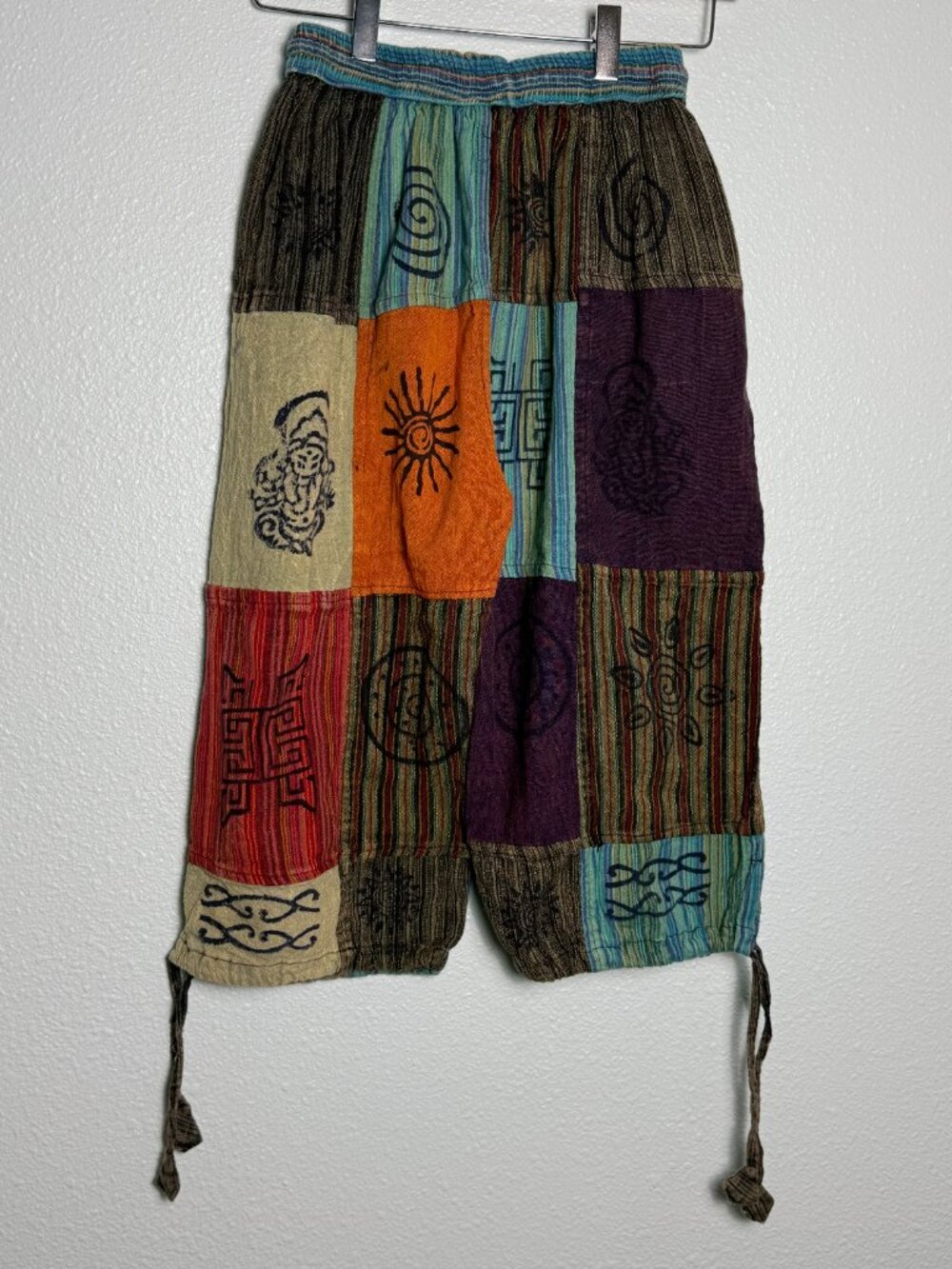 Nepal Boho Patchwork Harem Pants Size Small Medium - Picture 5 of 6